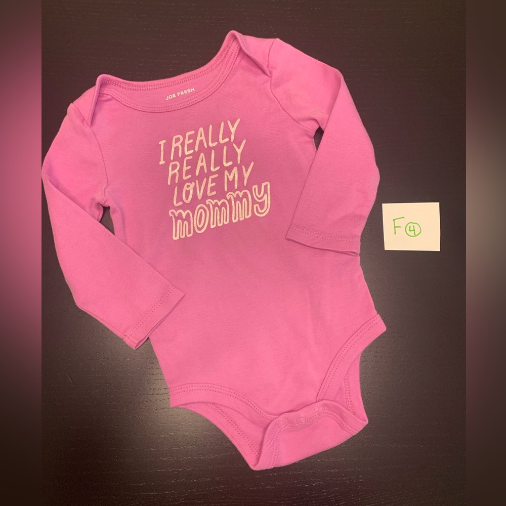 ⭐️2/$5.00⭐️ Joe Fresh 6-12m Pink Long Sleeve Onesie